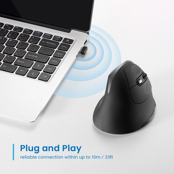 Souris Ewent EW3229 – Ergonomique Droitier, Optique 2400 DPI, 6 Boutons - vue 3