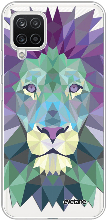 Evetane Coque Samsung Galaxy A12 souple transparente Motif Lion Pastelle