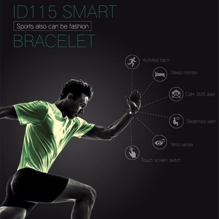 Bracelet Connecté iOs Android Montre Running Étanche Cardiomètre Bluetooth Vert YONIS