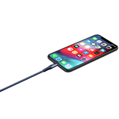 Cable de carga/sincronización trenzado metálico USB-C a Lightning con certificación MFi de Apple (1M), azul Oxford