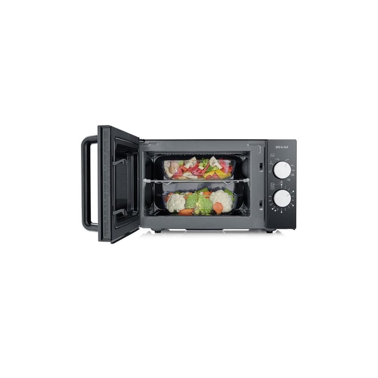 Micro-ondes Severin MW 7762 Compact Noir et acier inoxydable - Neuf