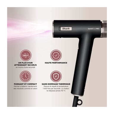 Sèche-cheveux Shark Speedstyle Pro 1750 W Noir