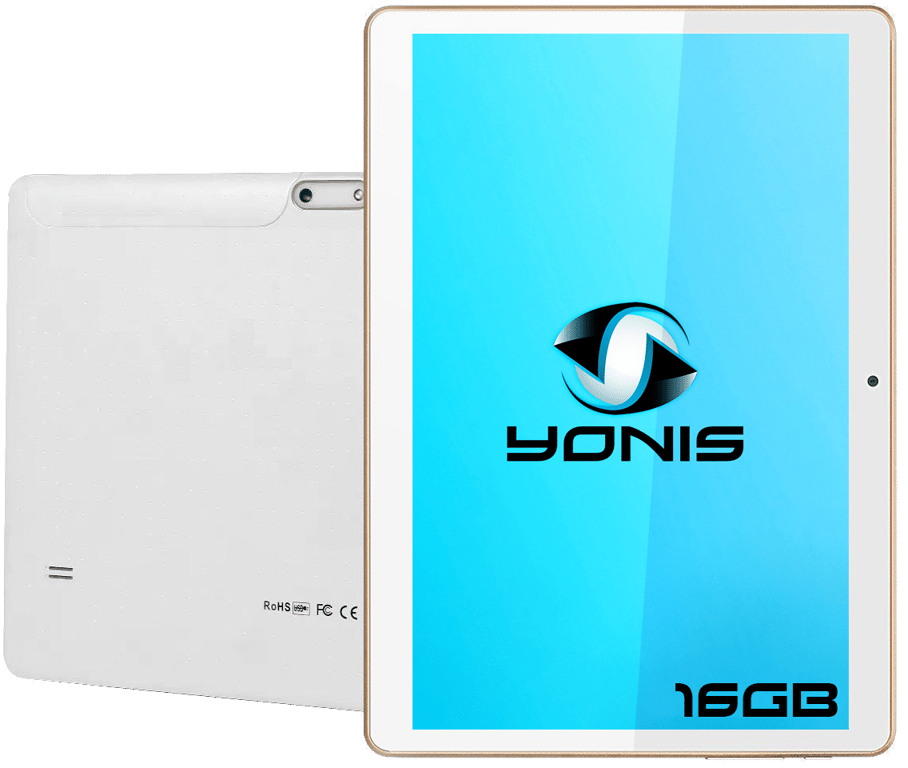 Tablette 10.1 Android Lollipop Telephone 3G Quad Core Double Sim GPS 16Go Blanc YONIS