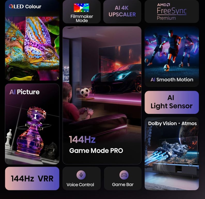 Hisense 55E77Q PRO 139 7 cm 55 4K Ultra HD Smart TV Wifi Neuf - vue 2