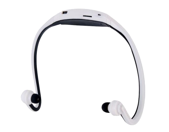 Casque Course À Pied Jogging Sportif Sans Fil Lecteur MP3 Radio Blanc Noir 4 Go Plastique YONIS