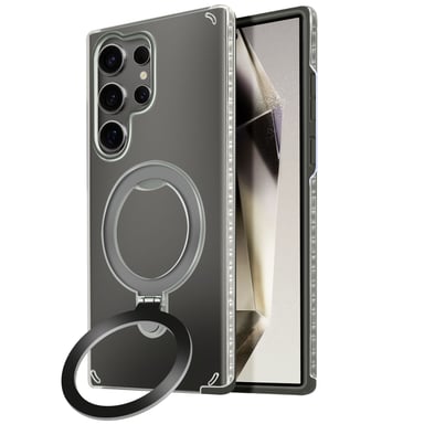 Coque MagSafe pour Samsung Galaxy S24 Ultra Antichoc Support Pliable Noir
