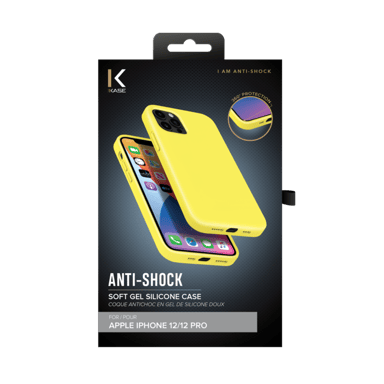Carcasa de gel de silicona suave a prueba de golpes para Apple iPhone 12/12 Pro, amarillo limonada