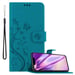Coque pour Apple iPhone 14 en BLEU FLORAL Housse de protection Étui au design floral avec fermeture magnétique, fonction de support et emplacements pour cartes