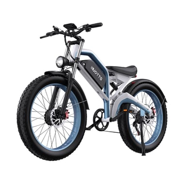 Duotts N26 E-bike -Motor 750W*2 Batería 48V20AH 26*4.0 Neumáticos Frenos Hidráulicos - Blanco Azul