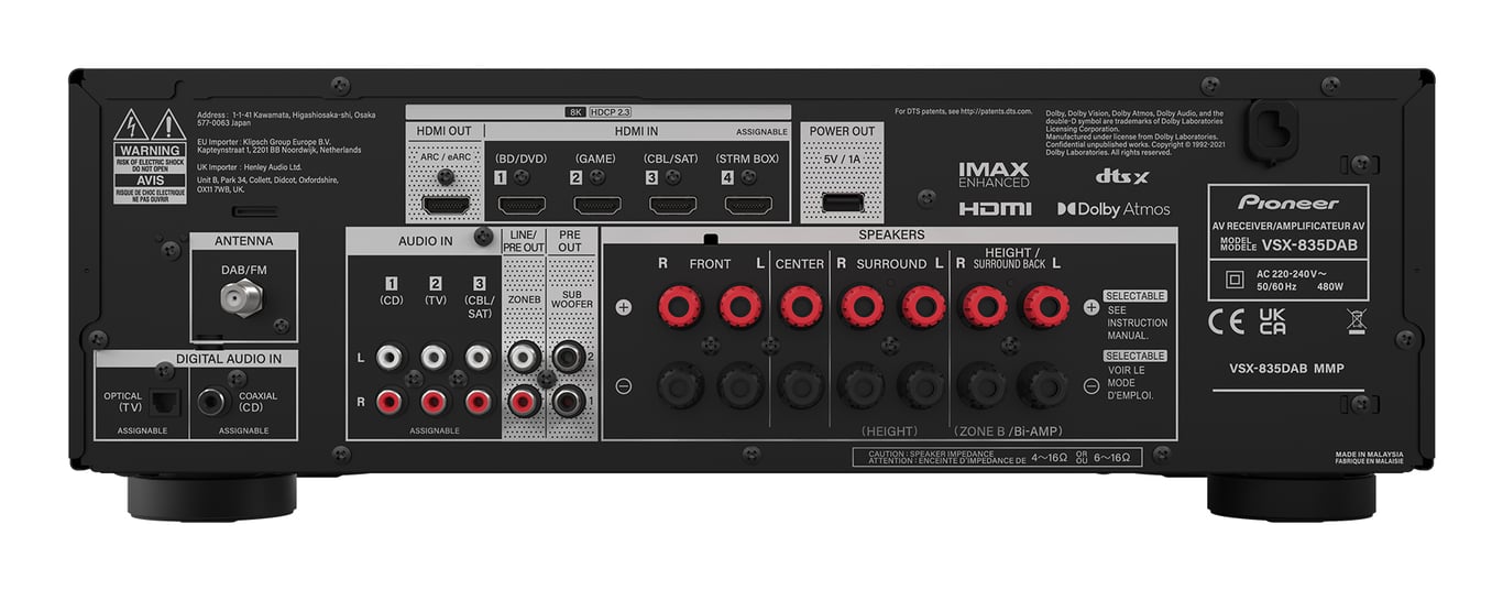 Pioneer VSX 835DAB - vue 6