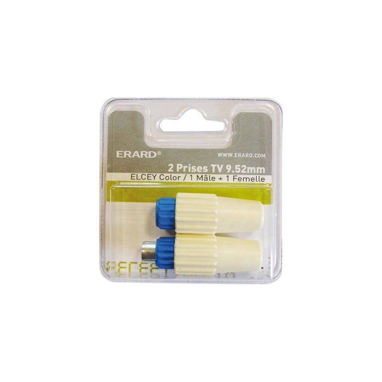 ERARD CONNECT Lot de 2 Prises TV Elsey 9.52 mm 1 mâle + 1 femelle - vue 2