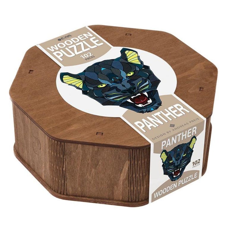 Puzzle en Bois Panthère Unique de 102 Pièces - Idéal pour les Amateurs de Défis - Neuf
