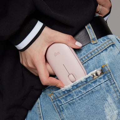 Logitech Souris sans fil Pebble M350 - Rose