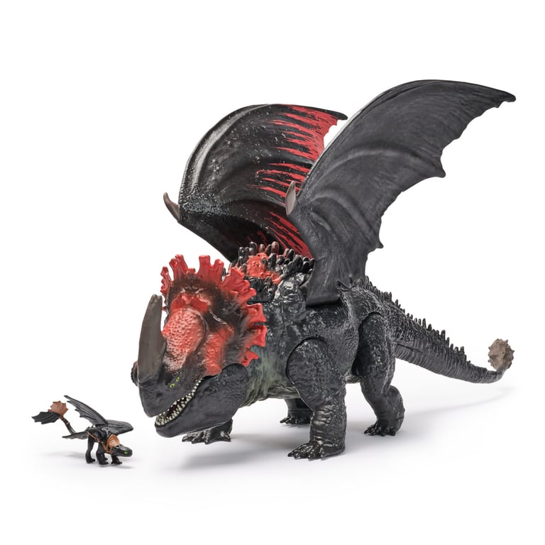 How to train your dragon DreamWorks Dragons Le monde de Beurk : mâchoire articulée de Death jouet dragon de 28 cm avec figurine Toothless exclusive à partir de Neuf - vue 2