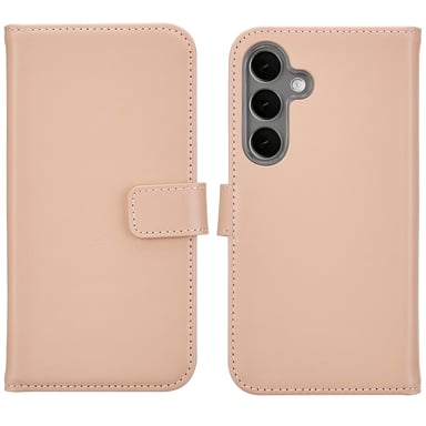 Selencia Étui portefeuille en cuir véritable pour Samsung Galaxy S25 Plus - Dusty Pink