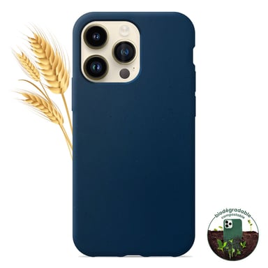 Coque silicone unie Biodégradable Bleu compatible Apple iPhone 14 Pro Max