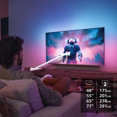 Philips 48OLED760 Ambilight - TV OLED 48 (121 cm) - 4K UHD 3840x2160 - 120 Hz - vue 2