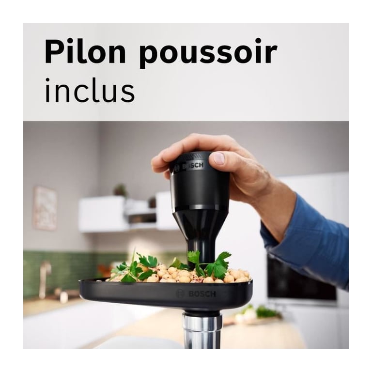 Hachoir a viande - BOSCH - MFWS420W Série 4 - Blanc - 500 W - moteur bloqué 1900 W - 2,5 kg/mn - 2 vitesses - 2 grilles de hac - Neuf