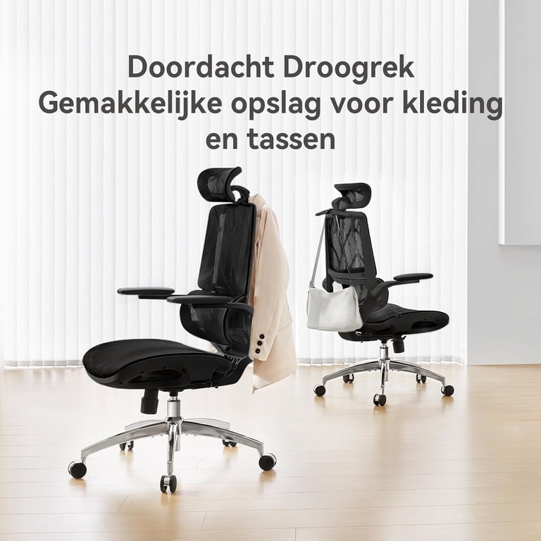 SIHOO M59AS Chaise de bureau ergonomique Accoudoirs 3D réglables & rabattables Double dossier avec support lombaire Coussin en forme de selle Maille haute qualité Certifié BIFMASGS 150kg max 43.5x50.5x101.6cm Neuf - vue 5