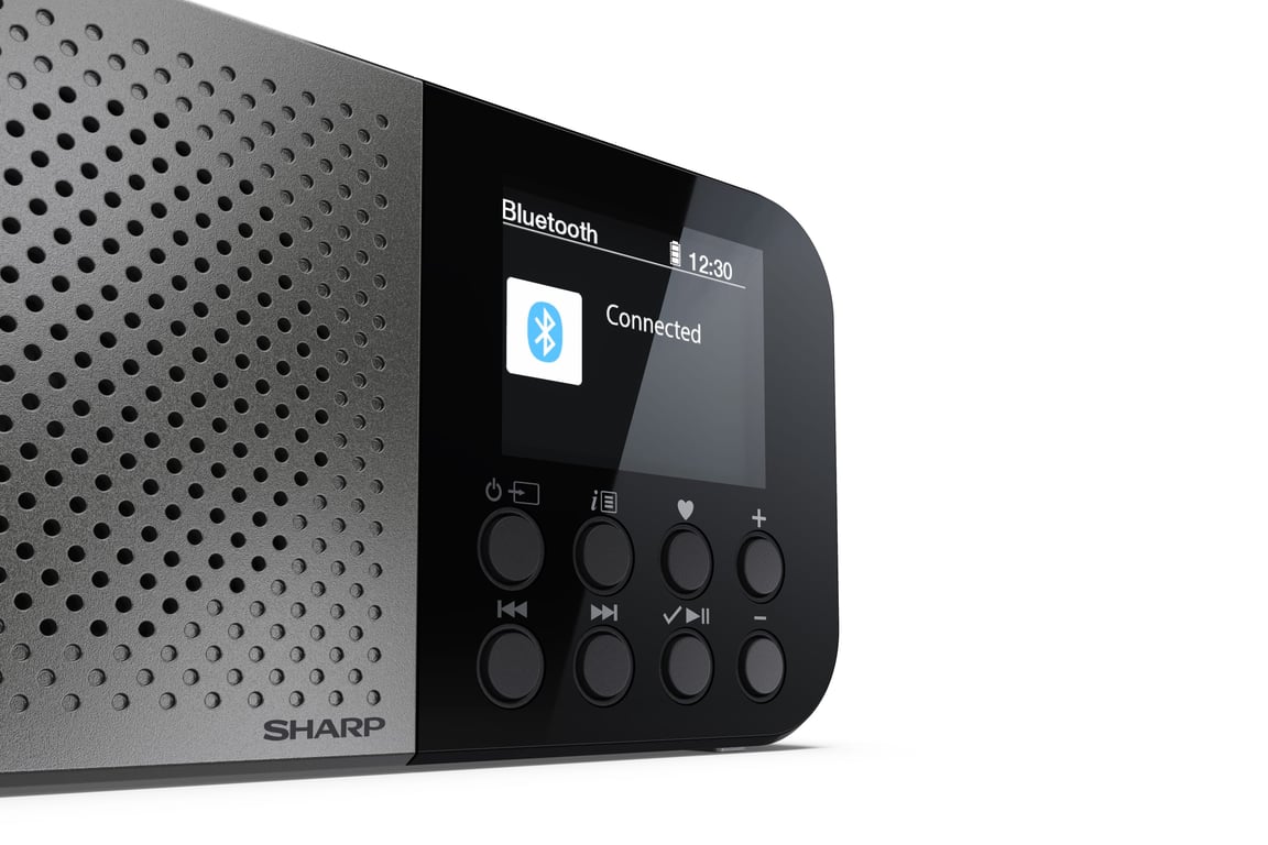 SHARP DR P520 GY RADIO DIGITALE PORTATILE DABDAB+ LCD MONOCROMATICO BLUETOOTH 5.0 GRAY - vue 3