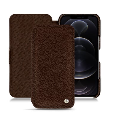 Housse cuir Apple iPhone 12 Pro Max -  - Marron - Cuir grainé