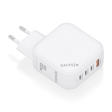 Cargador de Pared GaN Aisens ASCH-100W4P028-W/ 3xUSB Tipo-C/ 1x USB/ 100W