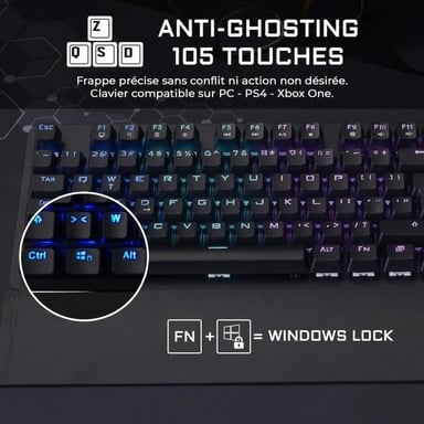 Tastiera da gioco meccanica G-Lab Keyz Carbon-E RGB (interruttore blu) (nero)