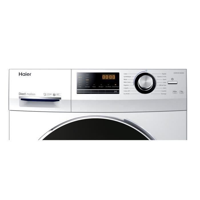 Lave-linge hublot HAIER HW90-B14636N-FR - 9 kg - Direct motion - 1400 trs/min - Classe A  - 16 progr - Neuf