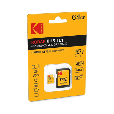 KODAK Micro SDXC 64GB Premium : Vitesse et Fiabilité pour un Stockage Exceptionnel