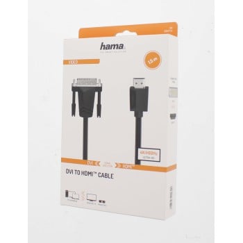 Hama 00200715 Cavo DVI 1,5 m HDMI Tipo A (Standard) DVI-I Nero