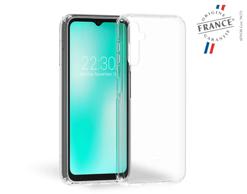 Coque Renforcée Samsung G A14 4G&5G FEEL Garantie à vie Transparente - 50% Plastique recyclé - Origine France Garantie Force Case