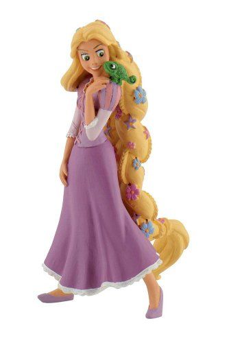 Raiponce et Pascal le cameleon 10 Cm Tresse de fleurs Bullyland Disney Rapunzel Neuf