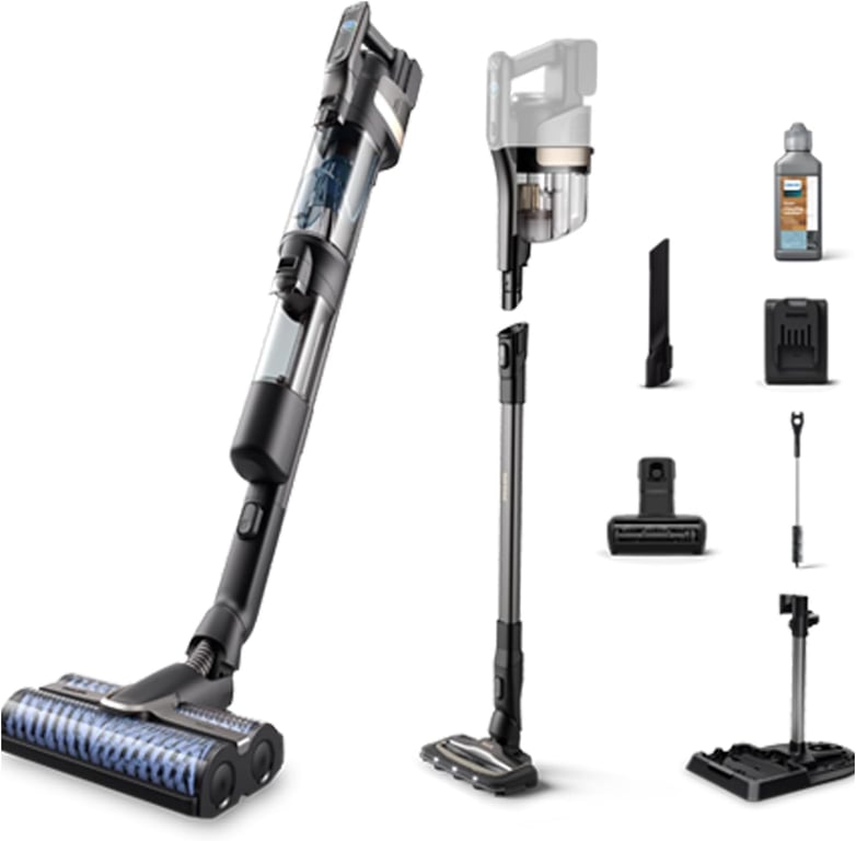 Aspirateur balai 3 en 1 sans fil avec brosses AquaSpin Neuf - vue 3