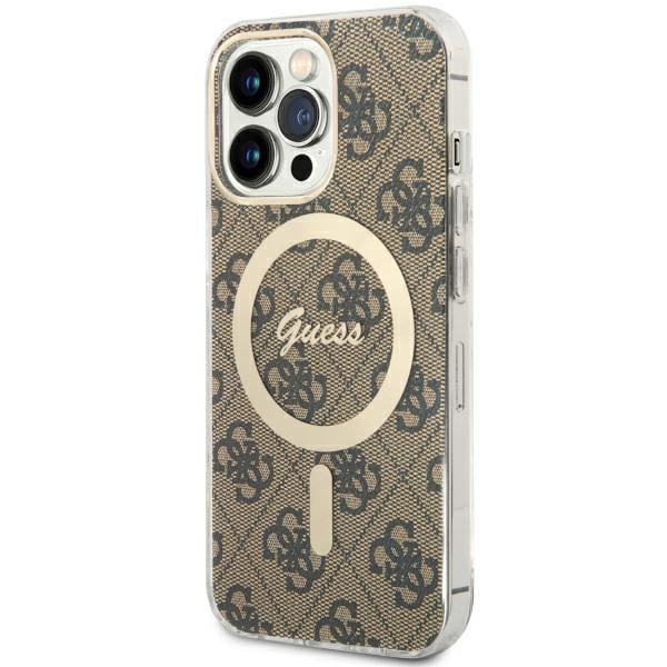 Guess 4G MagSafe - Coque pour iPhone 13 Pro (Marron) - 3666339126865