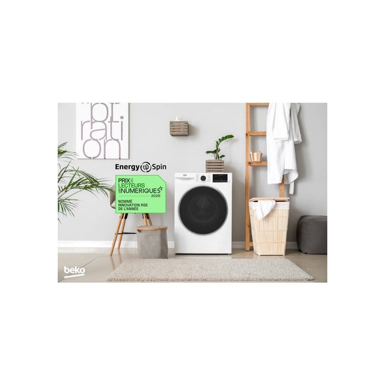 Lave linge hublot BEKO B7WFU39411WDOS Série bPro 700 9 kg Induction L60cm 1400 trsmin Classe A / Hublot - vue 6