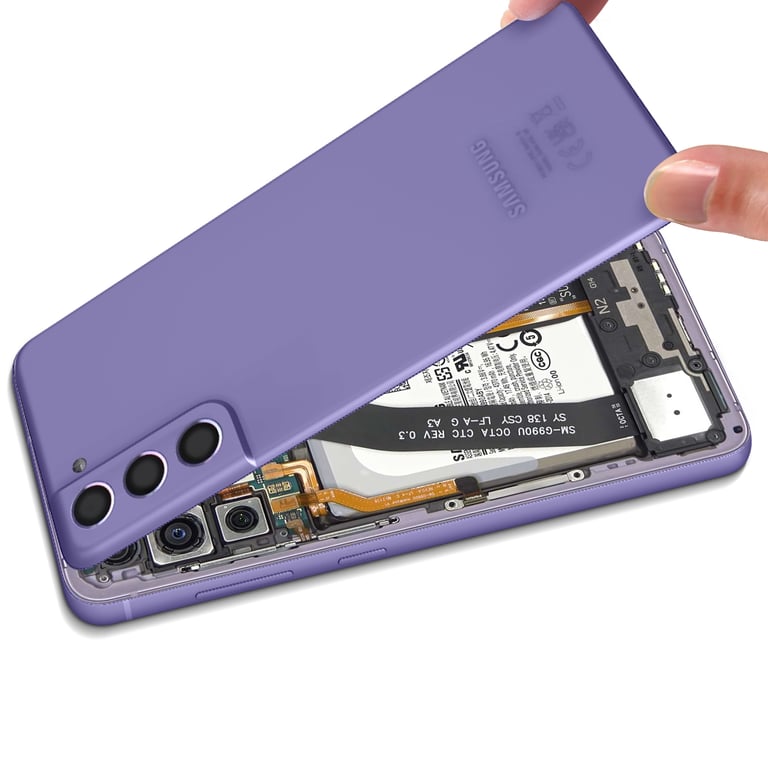 Cache Batterie Samsung Galaxy S21 FE Originale Samsung lavande avec lentille Neuf - vue 3