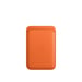 Porte-cartes en cuir avec MagSafe pour iPhone - Orange