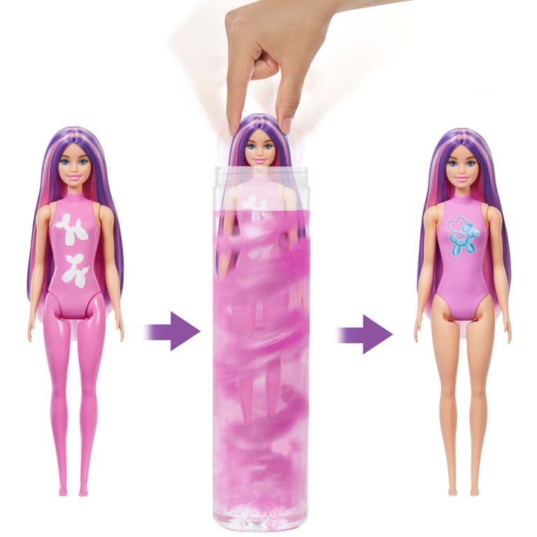 Barbie Assortiment de Poupées Color Reveal série animaux en ballon Barbie JFV58