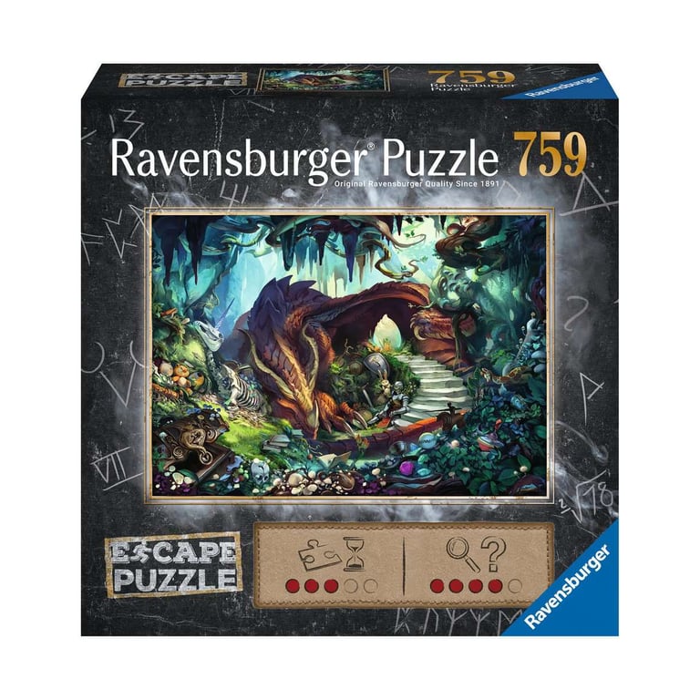 Escape puzzle 759 pièces : Dans la grotte du dragon Ravensburger France - vue 3