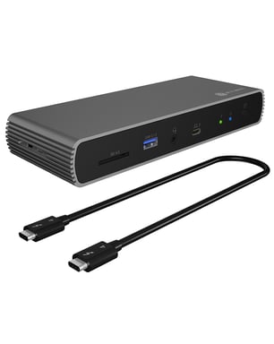 ICY BOX IB-DK8801-TB4 Avec fil Thunderbolt 4 Anthracite, Noir