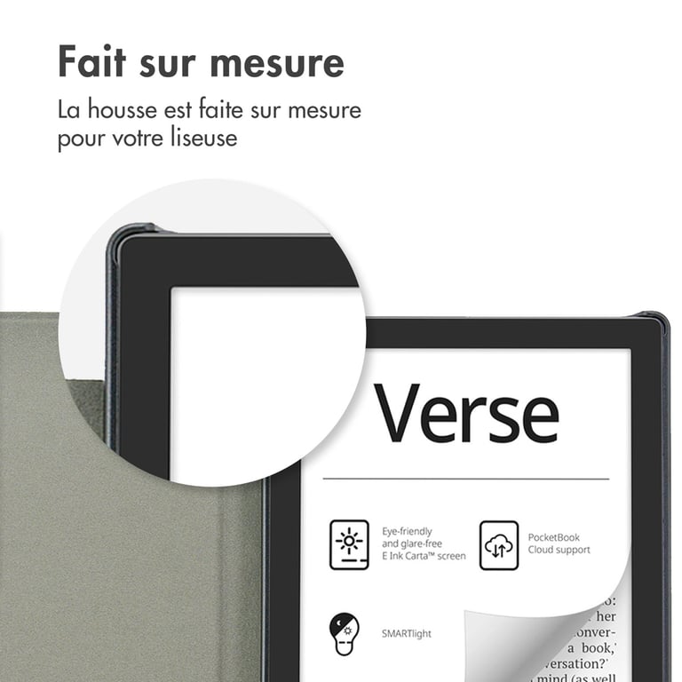 imoshion Étui de liseuse portefeuille Canvas Sleepcover pour Pocketbook Verse / Verse Pro / Verse Pro Color / Vivlio / HD Neuf - vue 3