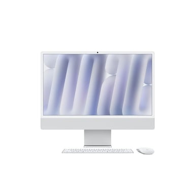 Ordinateur de bureau Apple iMac (24-inch) Puce M4 CPU 8 cœurs GPU 8 cœurs 16 Go 256 Go SSD Argent Clavier pavé numérique