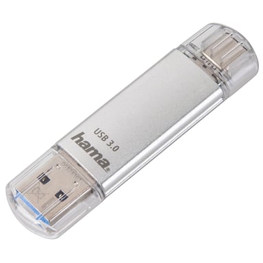Clé USB ''C-Laeta'', USB-C USB 3.1/USB 3.0, 128 Go, 40 Mo/s, argentée