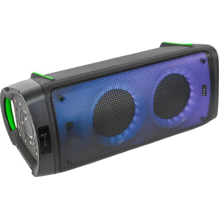 Enceinte de 300W - IBIZA - PHANTOM - Avec Bluetooth, USB, Micro SD,  télécommande et LEDs sur la façade avant - Noir - Ibiza Sound