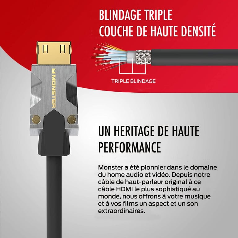 CABLE HDMI M1000 UHD 4K HDR 22.5GBPS 3M - vue 7
