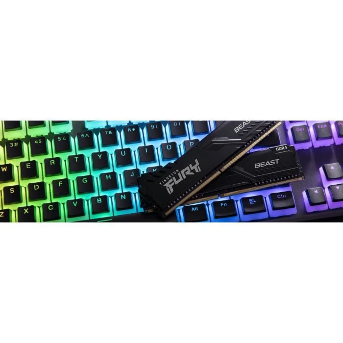 Kingston Fury™ Beast DDR4 Kit 32 Go (2 x 16 Go) - 3200 MHz - C16 - Neuf