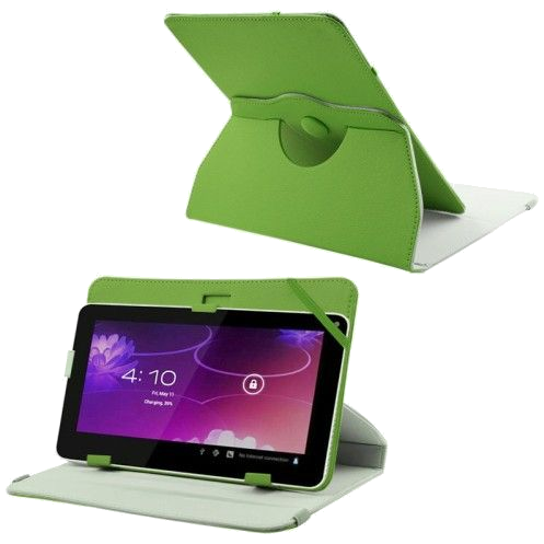 Housse Universelle Tablette Protection 9 Pouces Rotation 360° Simili Cuir Verte Faux cuir YONIS