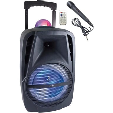 INOVALLEY KA116BOWL - Altoparlante Bluetooth 450W - Funzione Karaoke - Palla caleidoscopica a LED multicolore - Porta USB