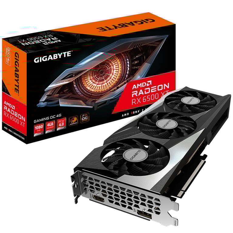GIGABYTE GAMING Radeon RX 6500 XT OC 4G AMD 4 Go GDDR6 Neuf