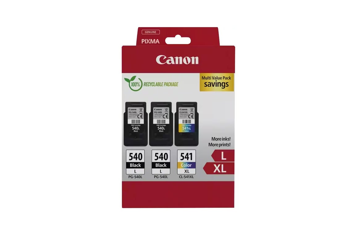 Pack de 3 Cartouches d'encre Canon Pixma PG540L et CL541XL Jaune Cyan et - vue 3